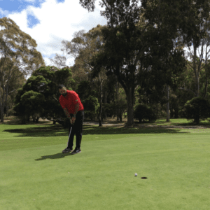 Peter Lamaris Golfing Professional putting a golf ball